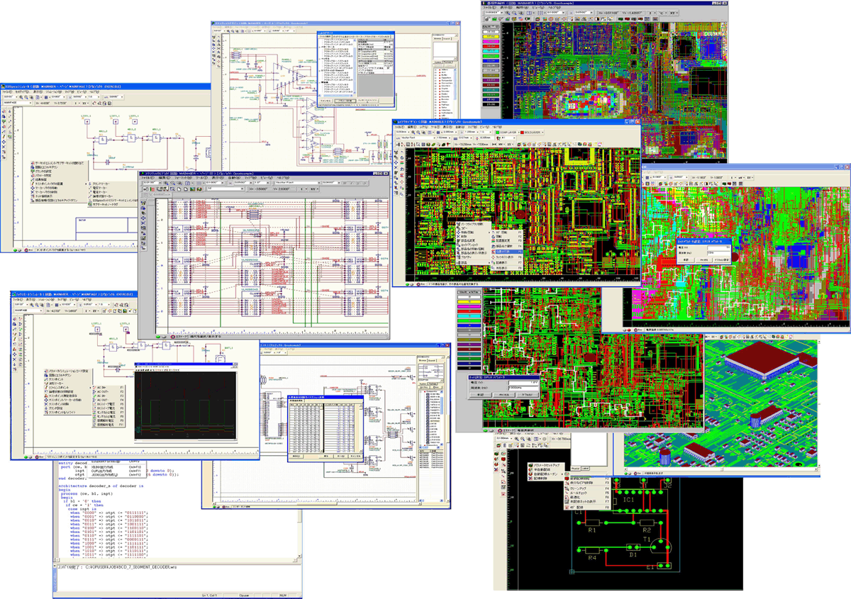 統合型シミュレータ付回路基板設計CAD